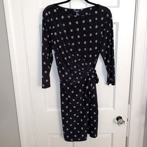 Chaps Gray Polkadot Dress